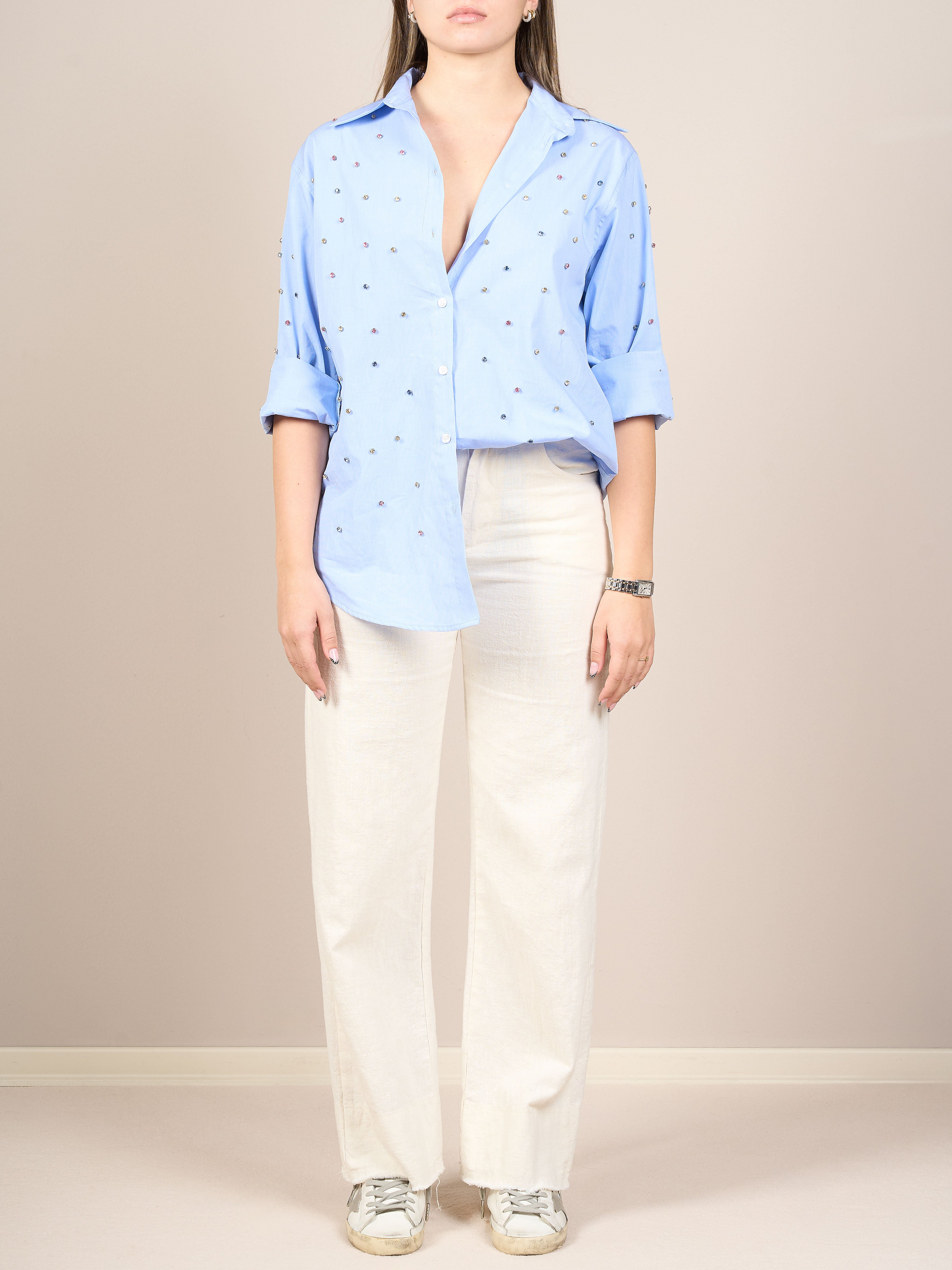 Camicia con applicazioni