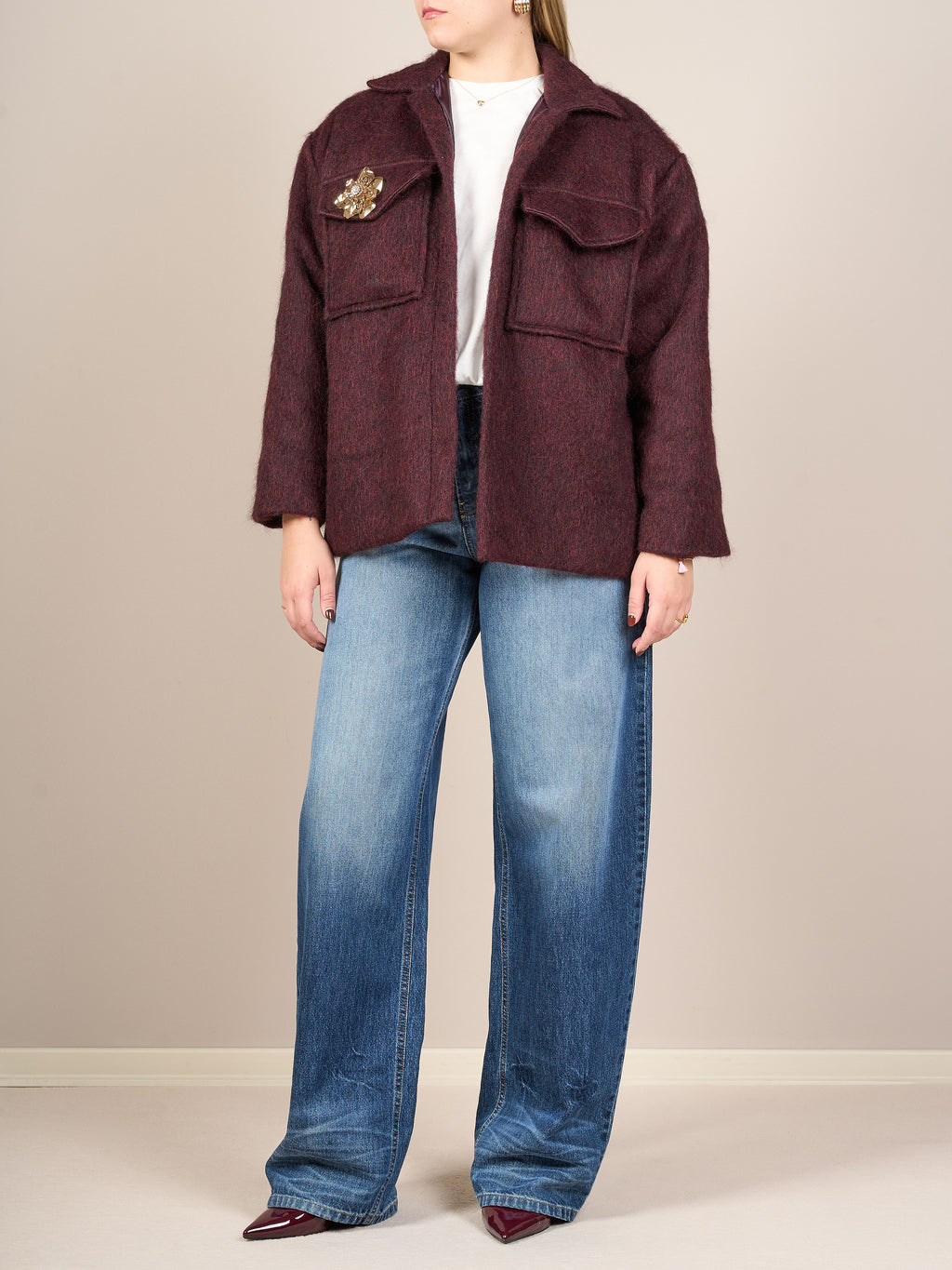 Giacca effetto lana bouclé