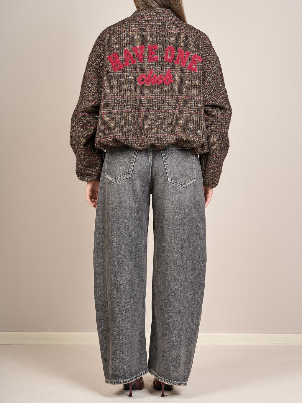 Bomber corto tweed melange