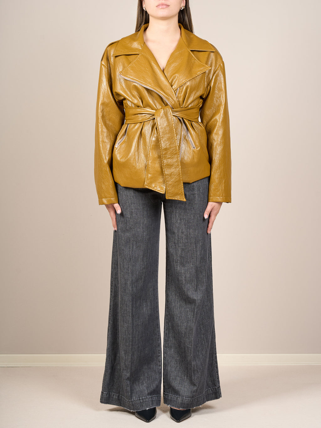 Giacca effetto pelle lucida