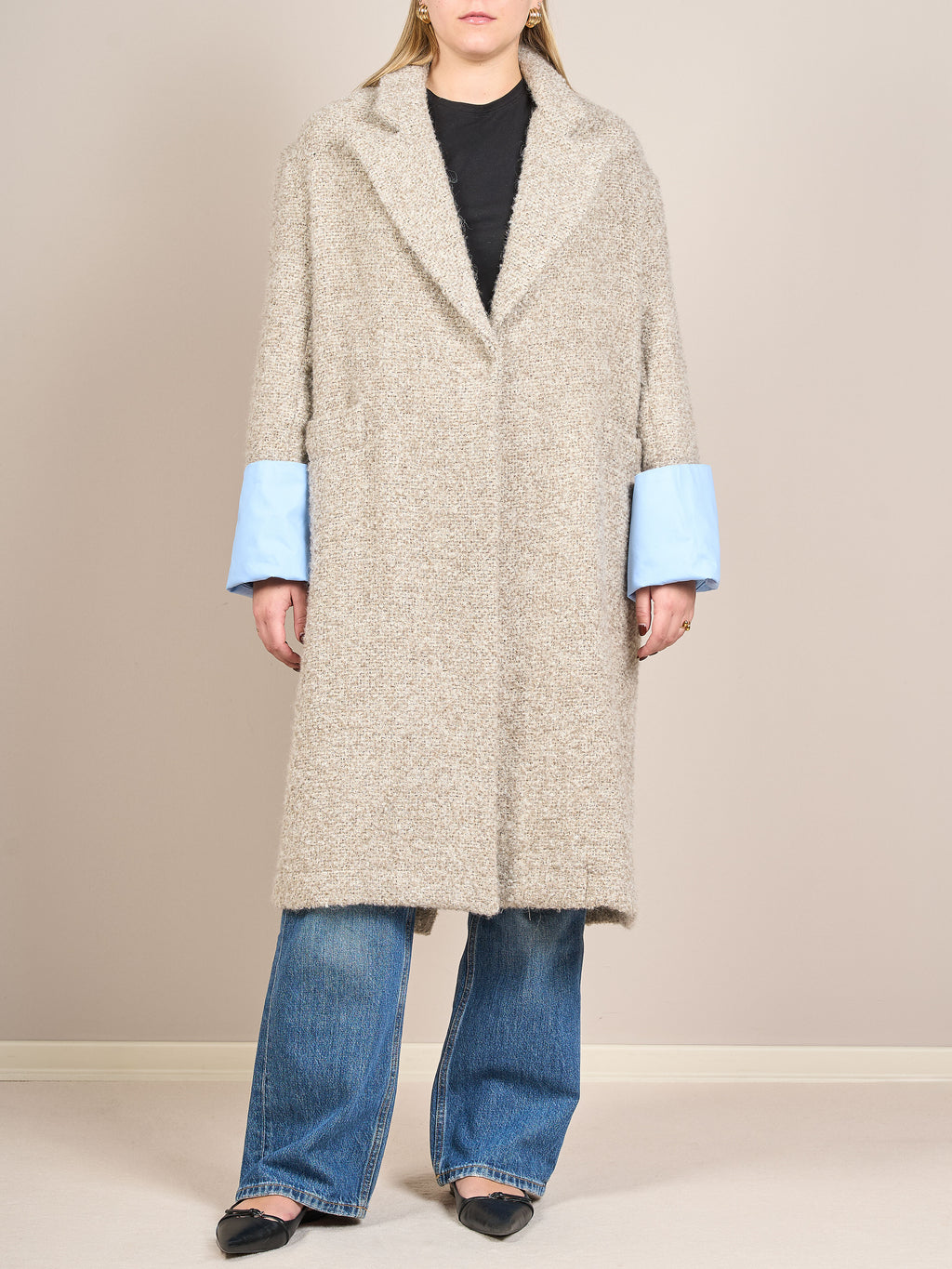 Cappotto lungo effetto bouclé