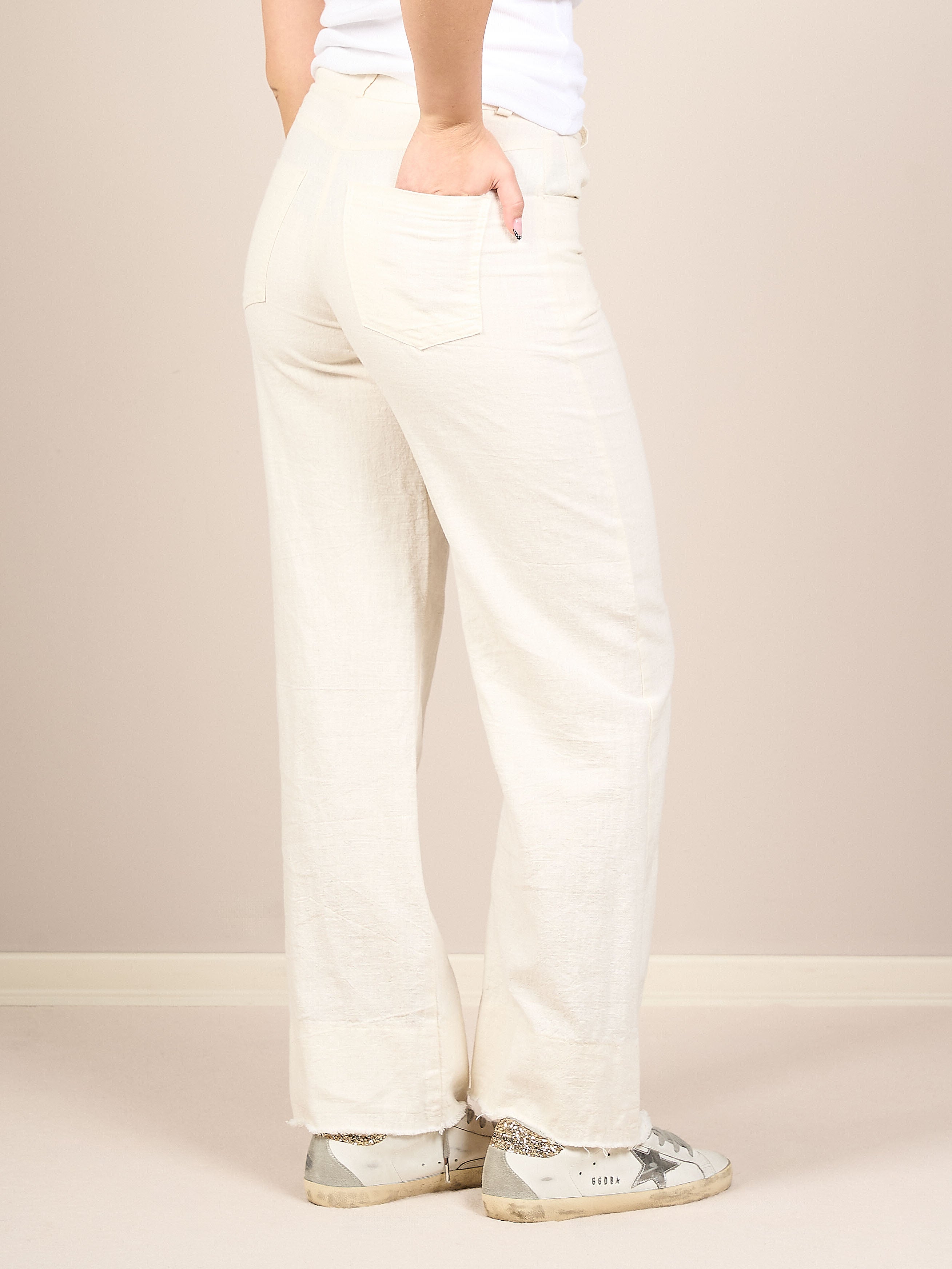 Pantaloni a vita regolare con gamba wide leg