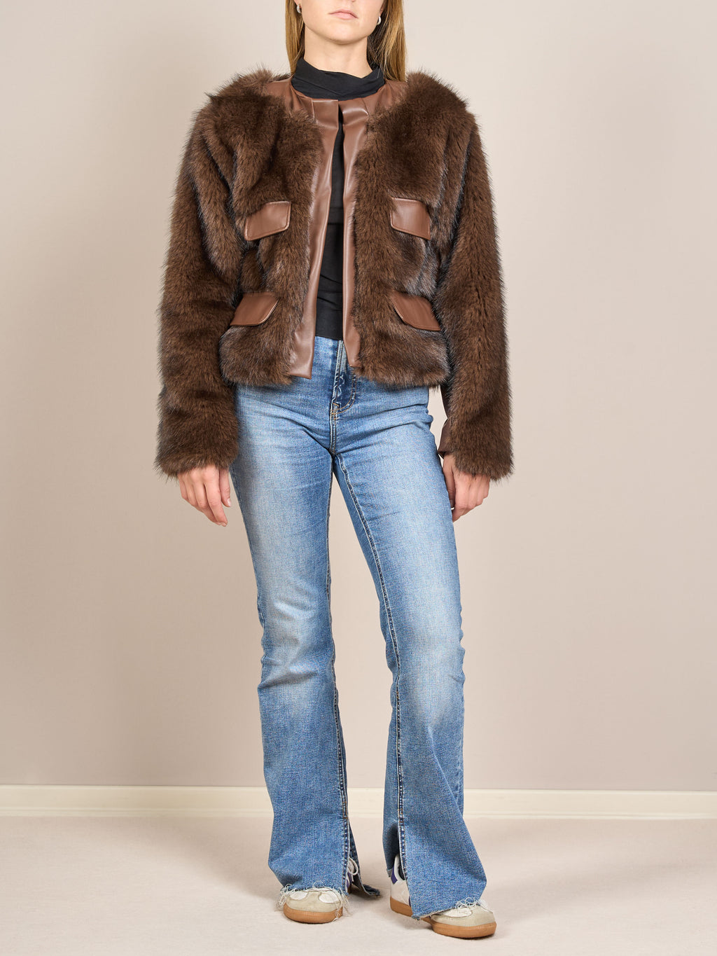 Pelliccia misto pelle