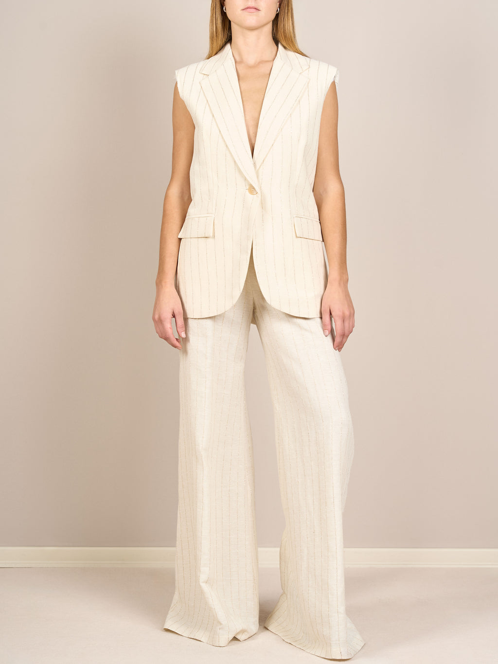 Set coordinato gessato lamé