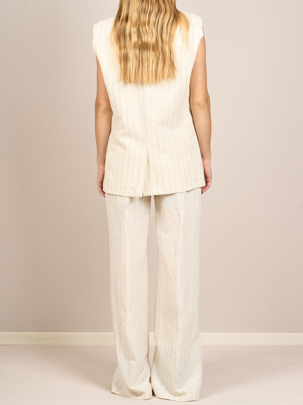 Set coordinato gessato lamé