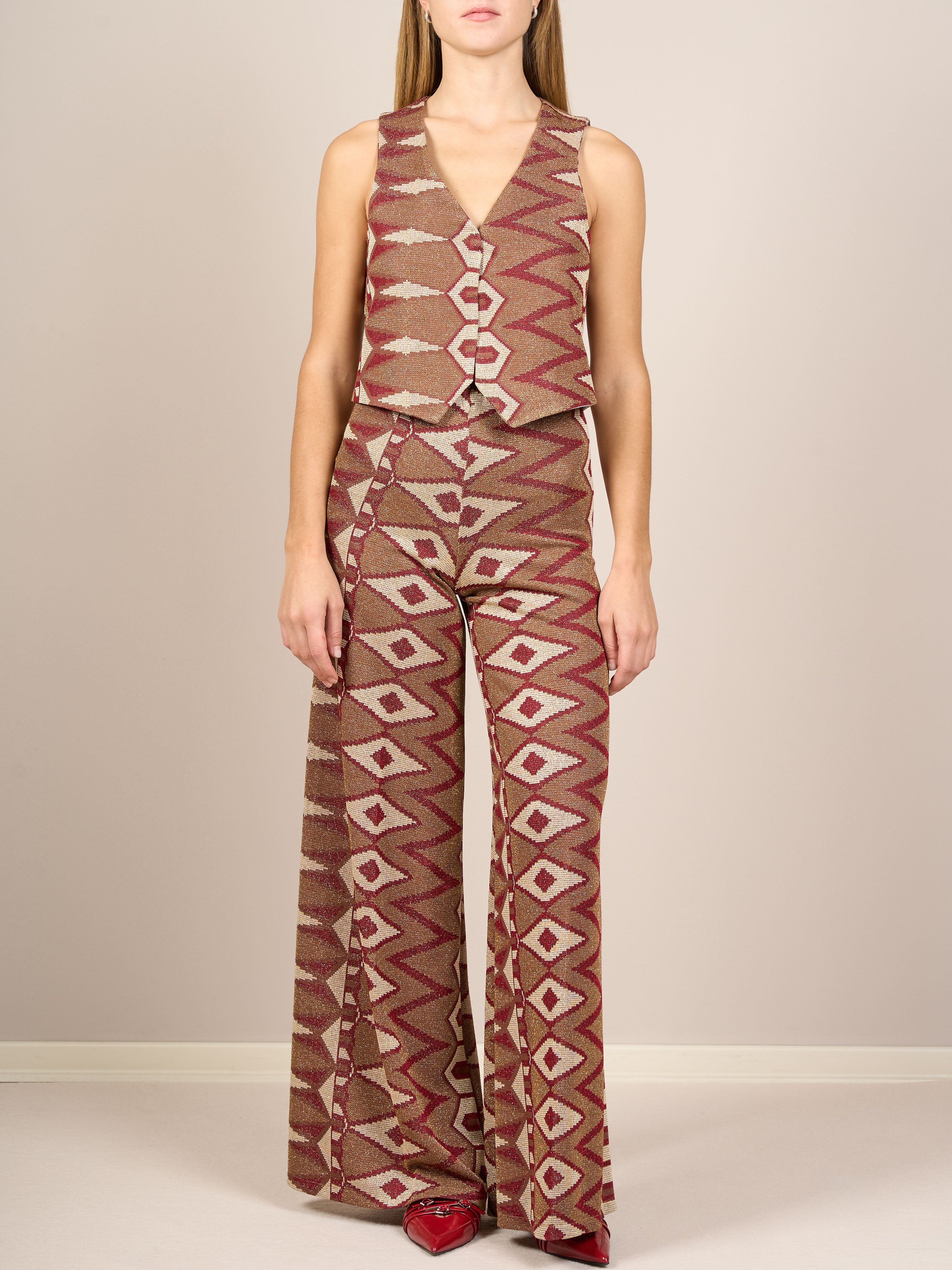 Set coordinato jacquard geometrico