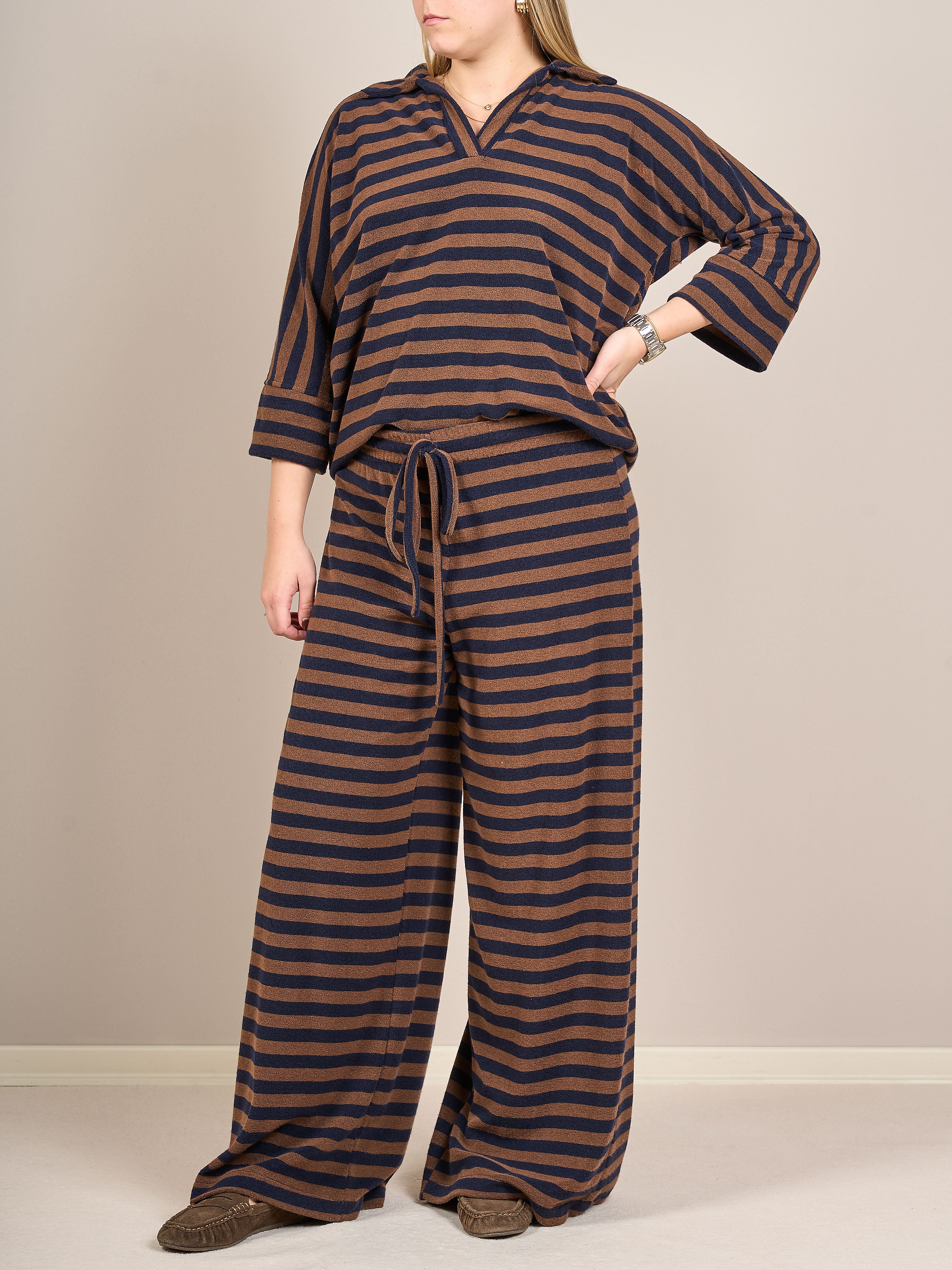 Set coordinato in maglia a righe