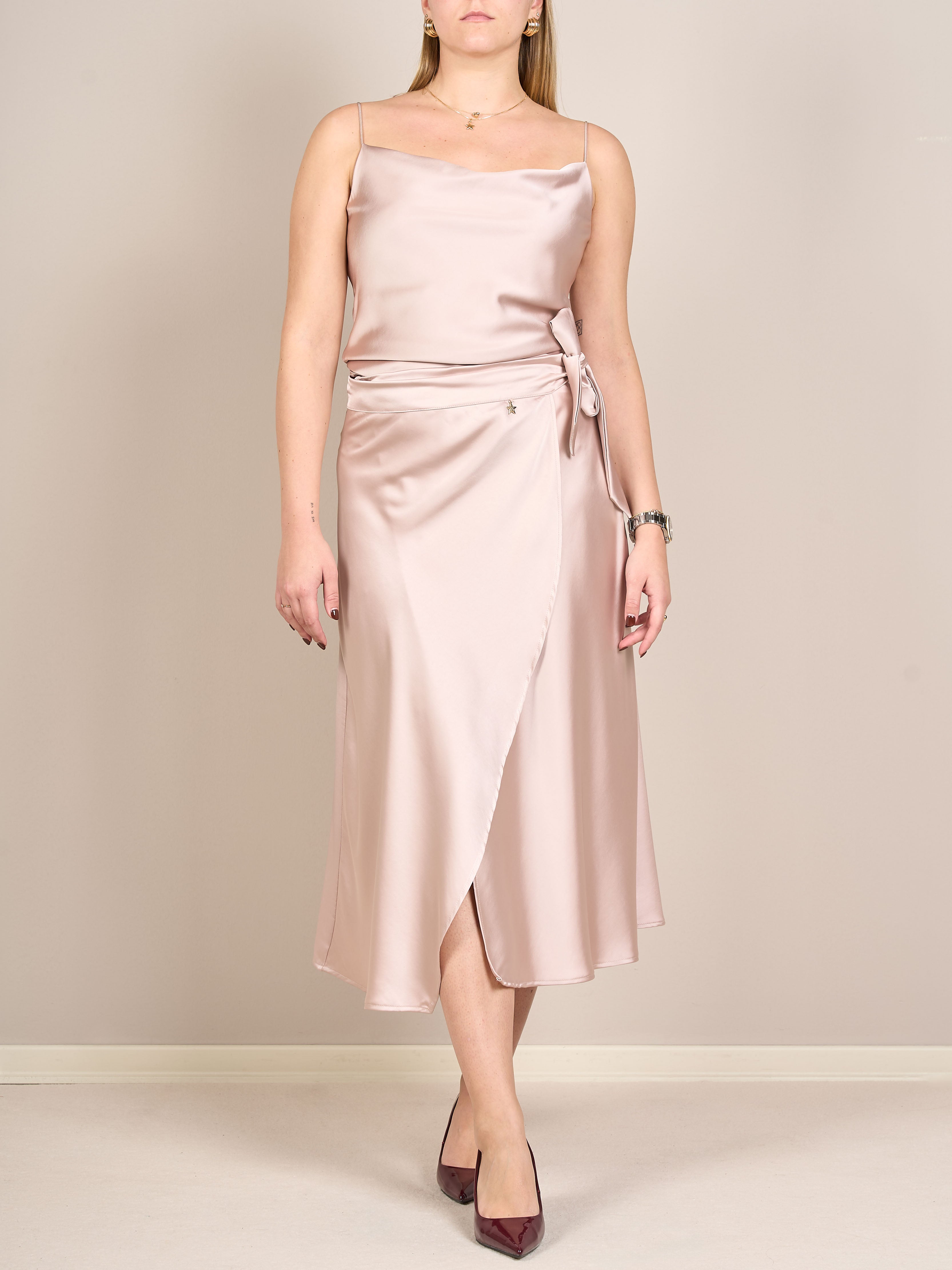 Set coordinato satin rosa