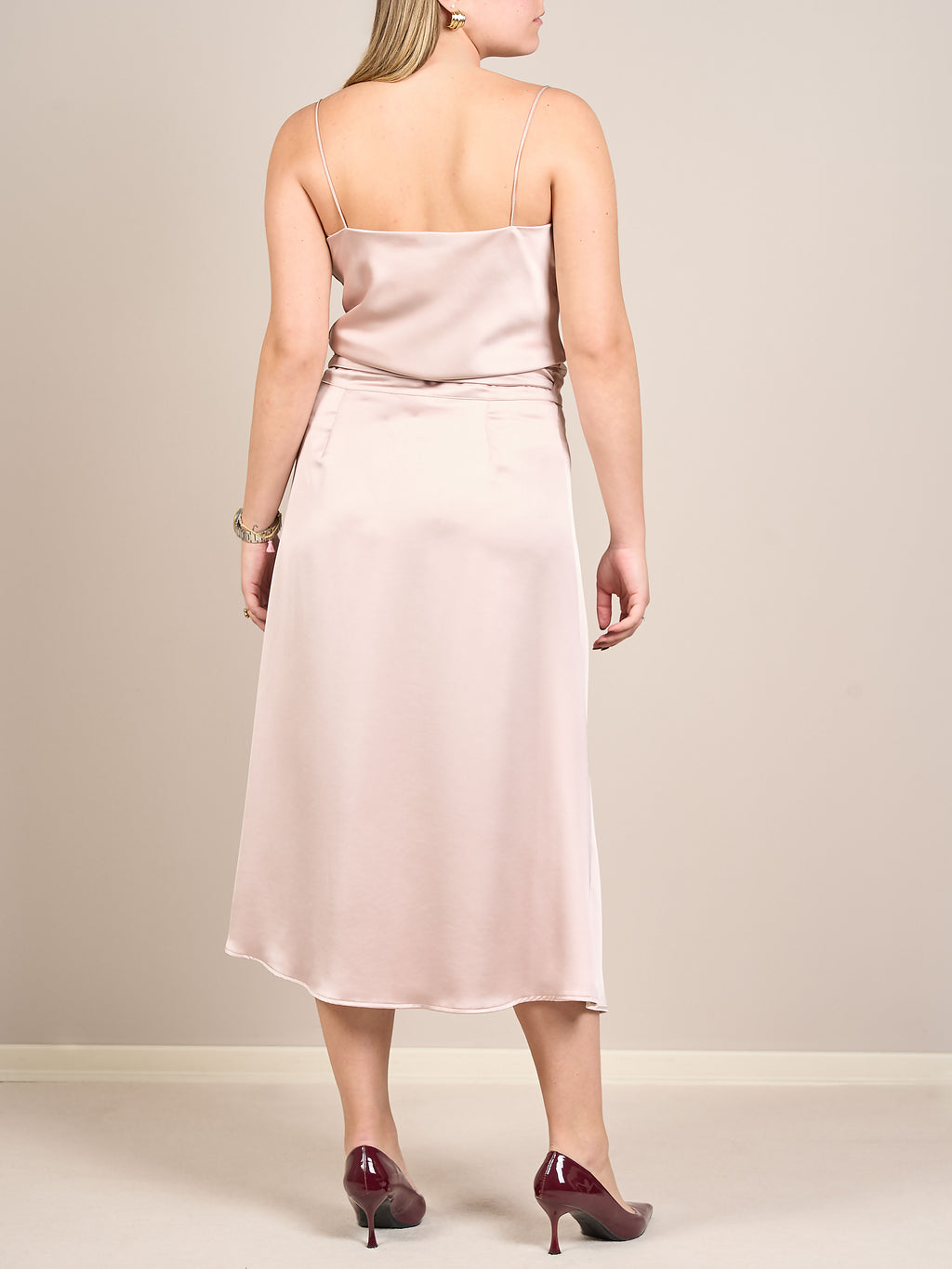 Set coordinato satin rosa