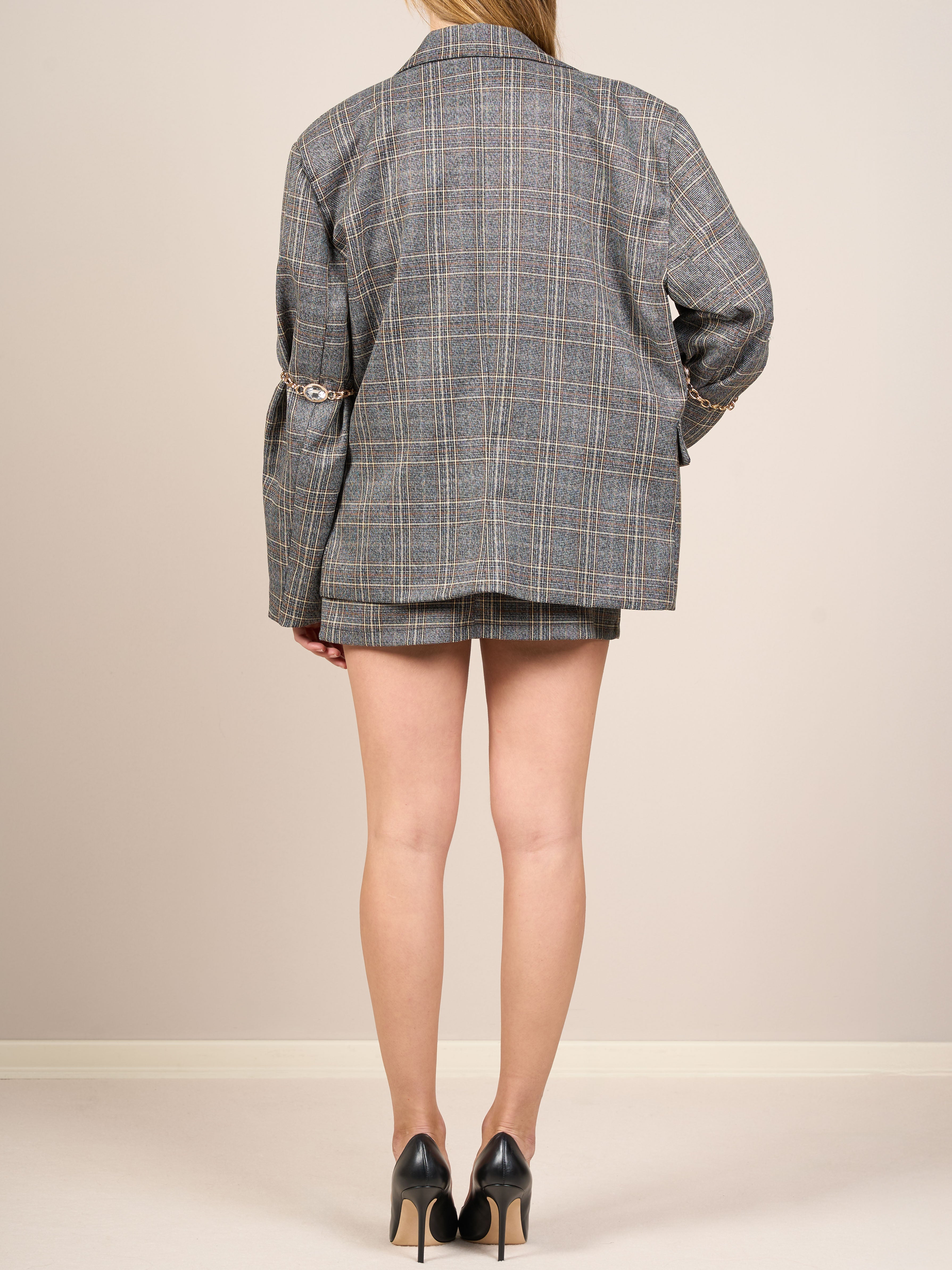 Set in tweed con fantasia a quadri